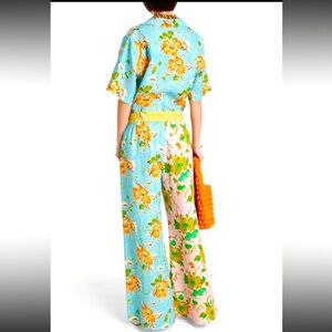 Alemais Floral linen wide-leg pants in multicolor